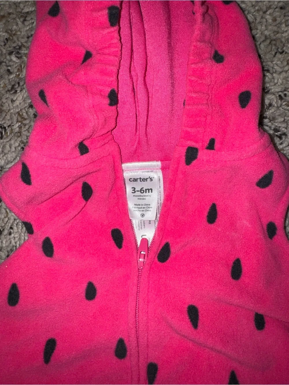 Carter's Pink Watermelon Hooded Costume Romper - Picture 2 of 2
